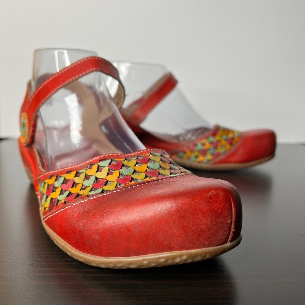 Spring Step Red Multicolor Moccasins
